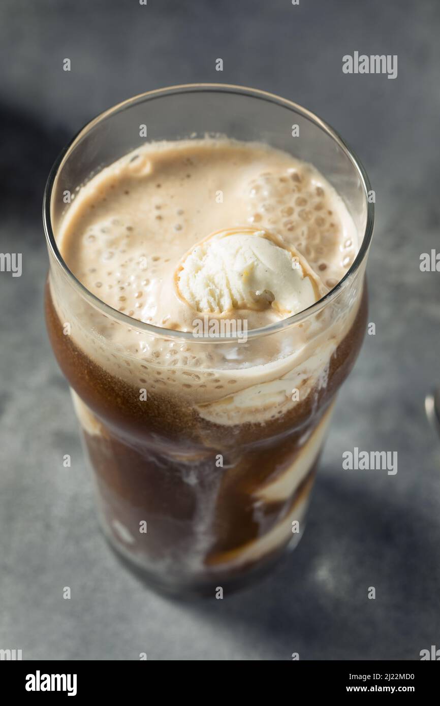 Cold Stout Beer Ice Cream Float in a Pint Glass Stock Photo Alamy