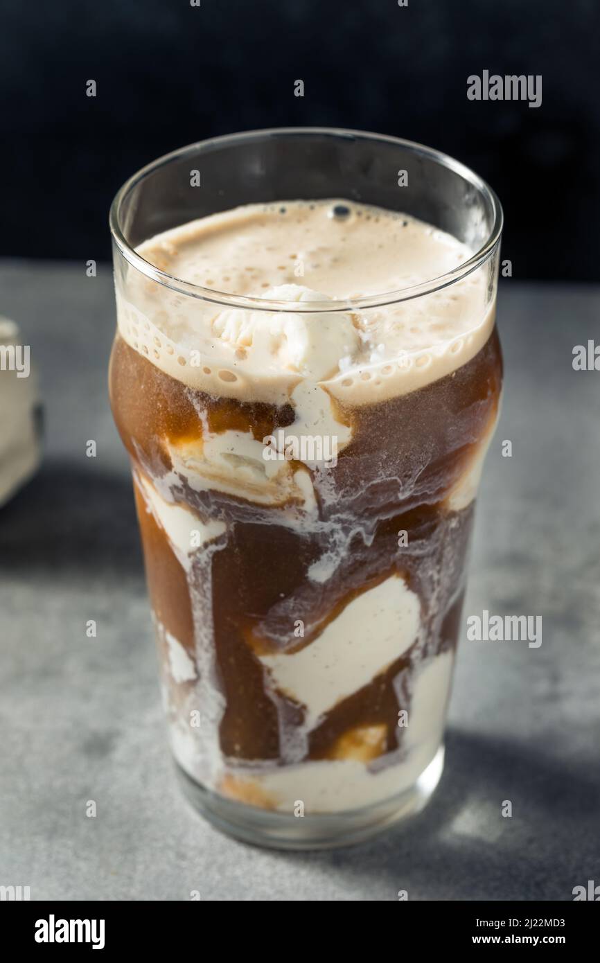 Cold Stout Beer Ice Cream Float in a Pint Glass Stock Photo Alamy