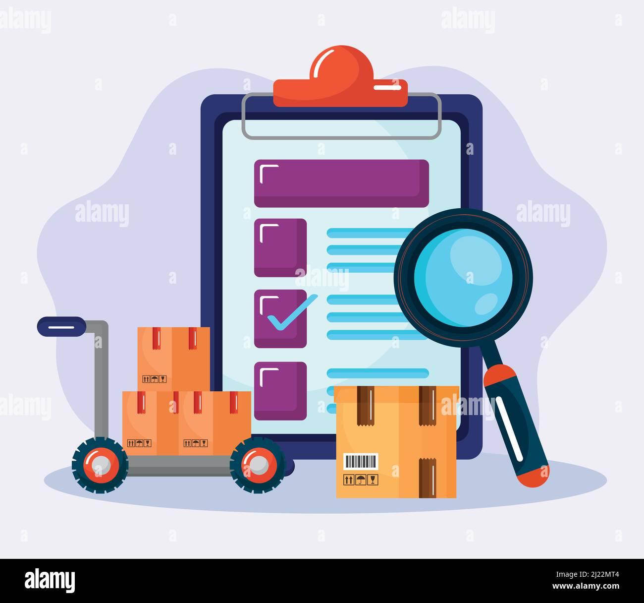 delivery boxes and checklist Stock Vector Image & Art - Alamy