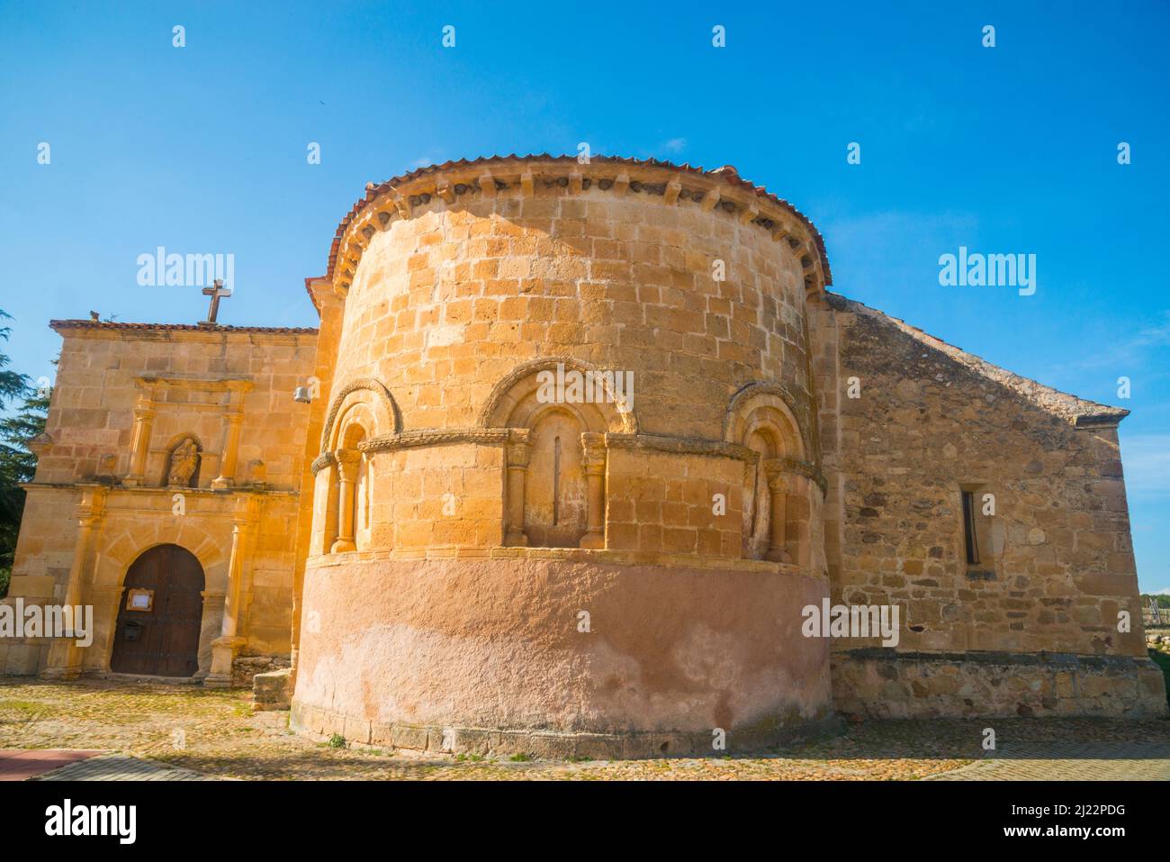 Apse of La Natividad church. Duruelo, Segovia province, Castilla Leon, Spain. Stock Photo