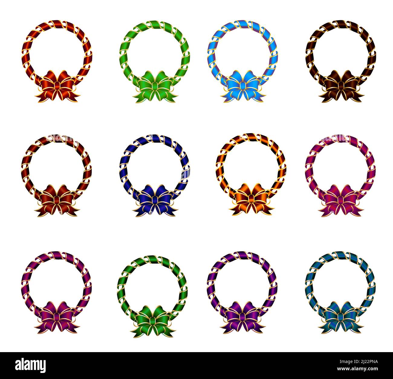 Colorful Decorative Ribbons Set For Event Celebration Stock Vector