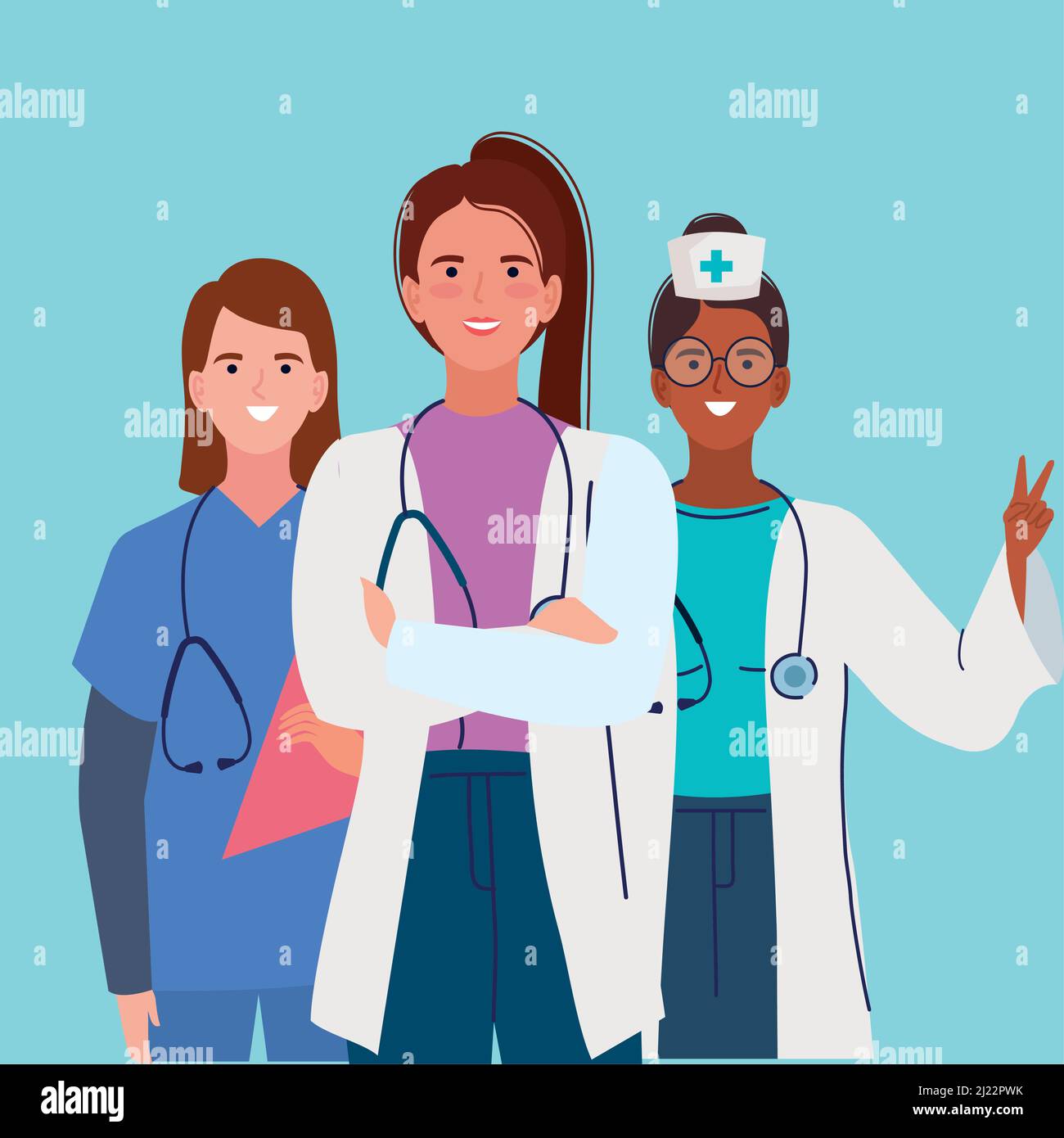 three female medical staff Stock Vector Image & Art Alamy