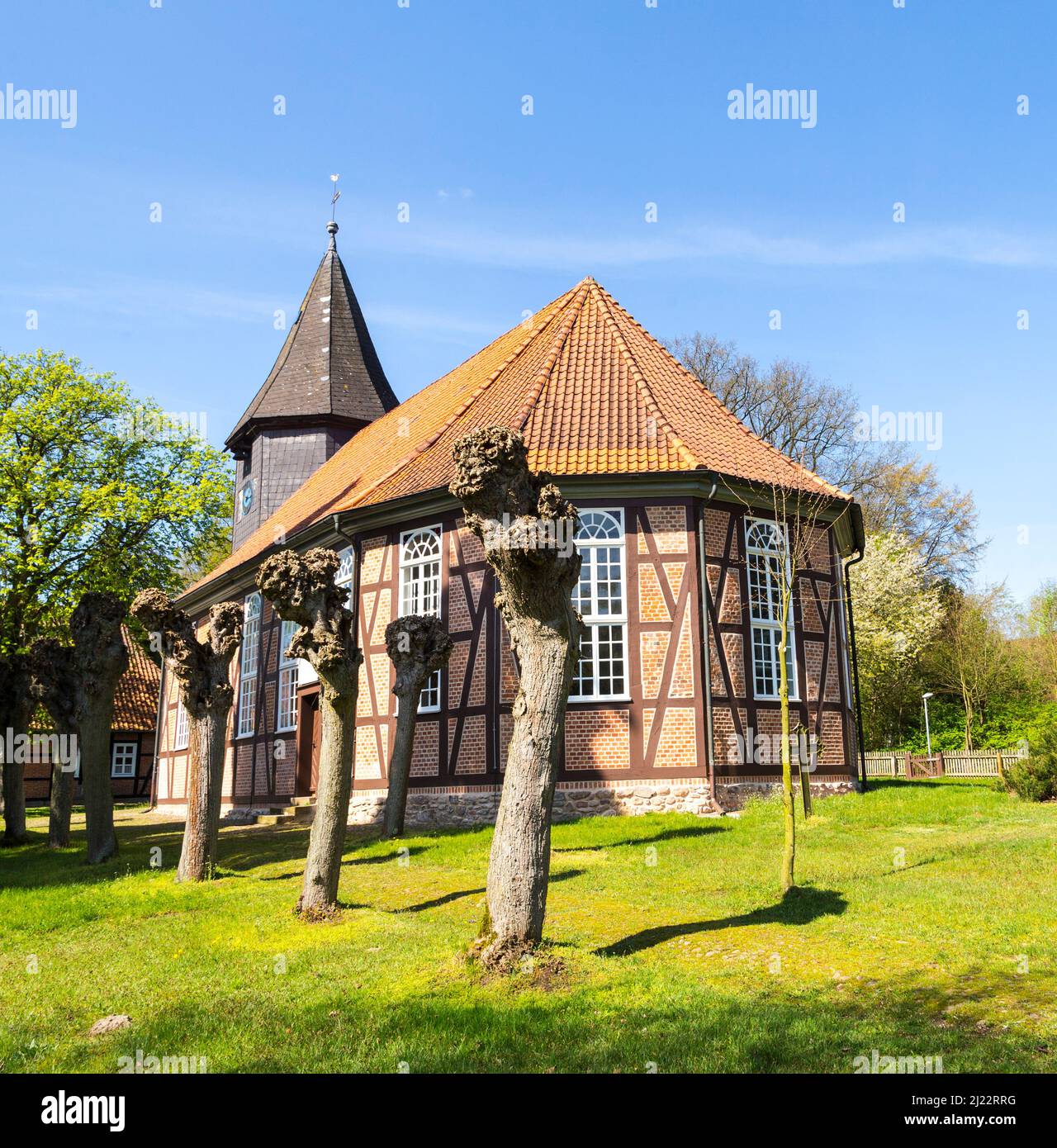 Ostenholz, Germany April 12, 2014 famous old church in Ostenholz
