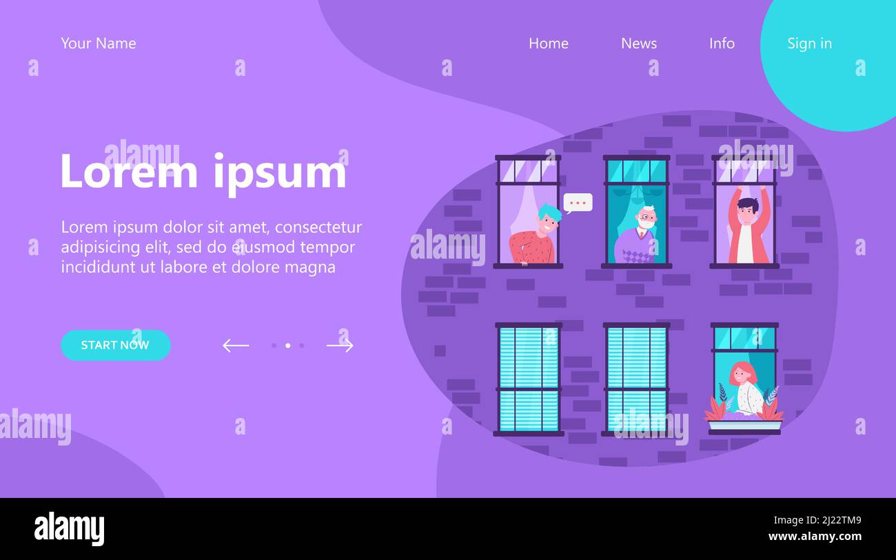 People living in one building. Apartment, window, neighbor flat vector