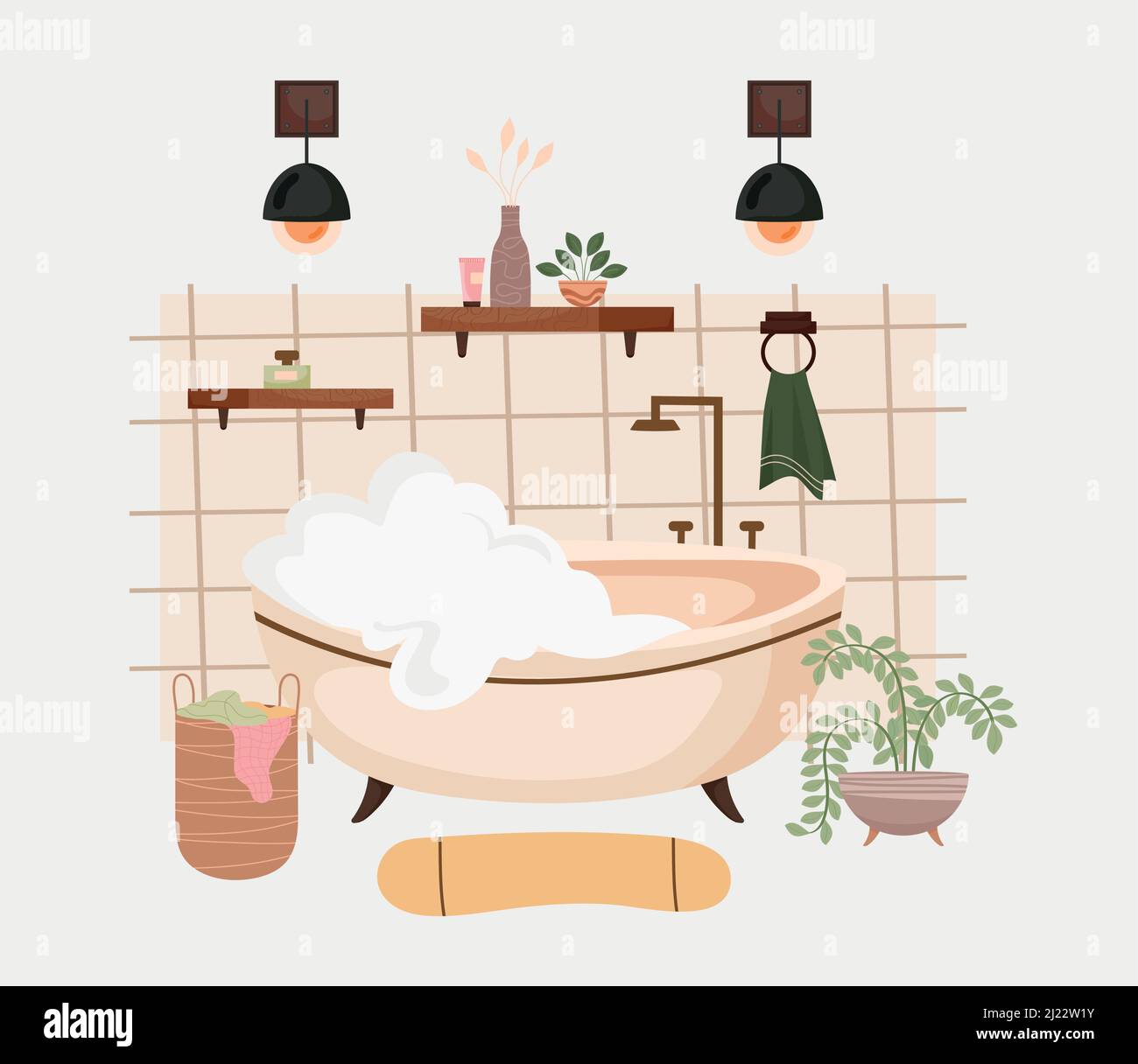 bathtub with foam Stock Vector Image & Art Alamy
