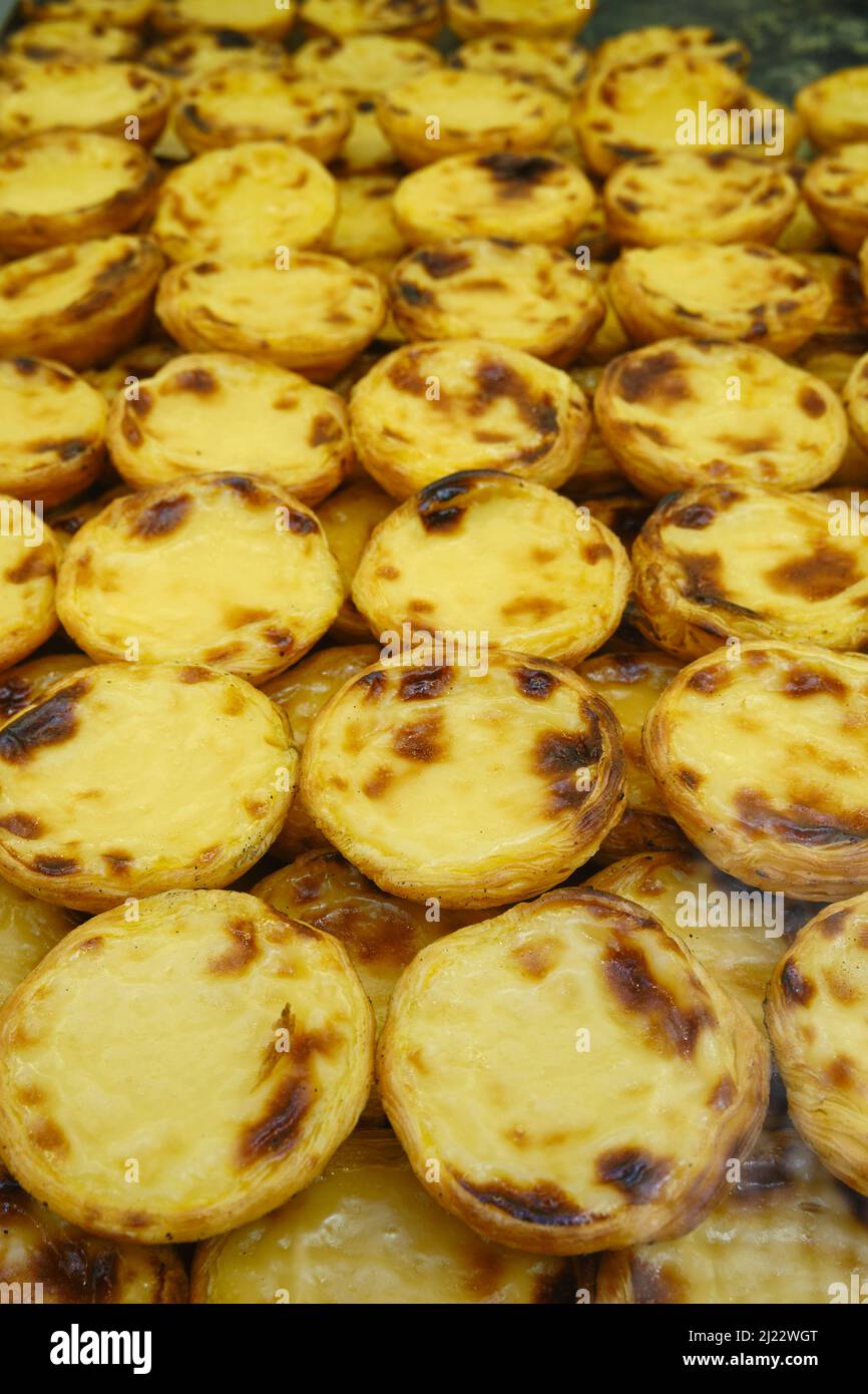 Traditional pasteis de nata (custard tarts). Belem, Lisbon. Portugal