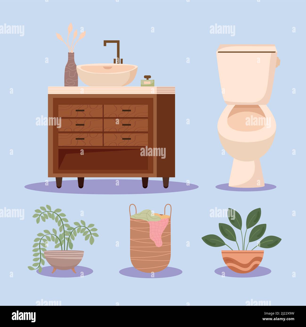 bathroom interior icons Stock Vector Image & Art - Alamy