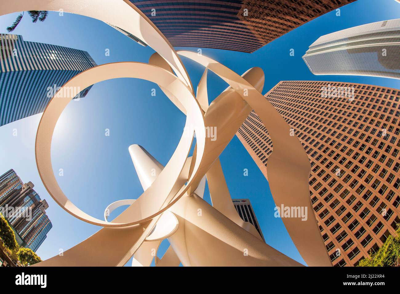 Los Angeles, USA June 27, 2010 perspective of skyscraper KPMG tower