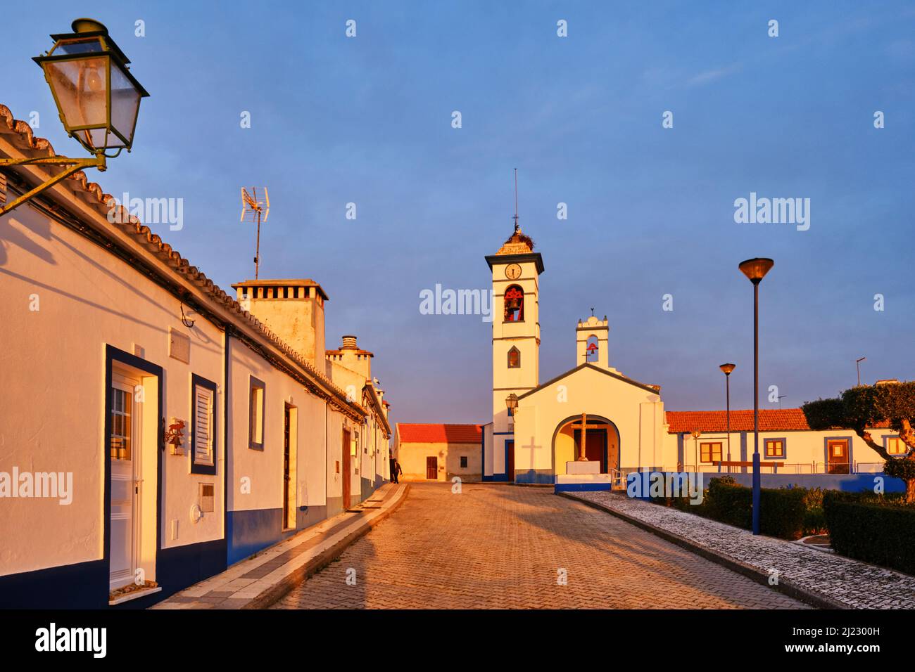 The traditional village of Santa Susana at sunset. Alentejo, Portugal Stock Photo