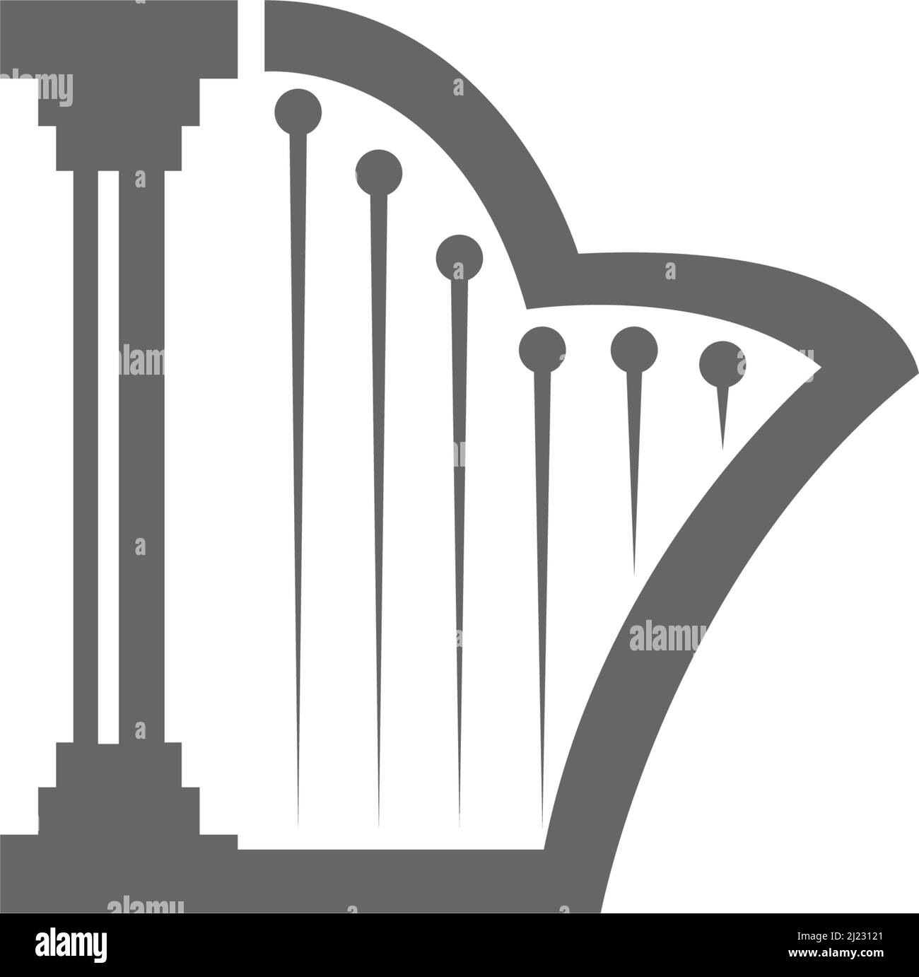 Harp musical instrument icon illustration template Stock Vector Image ...