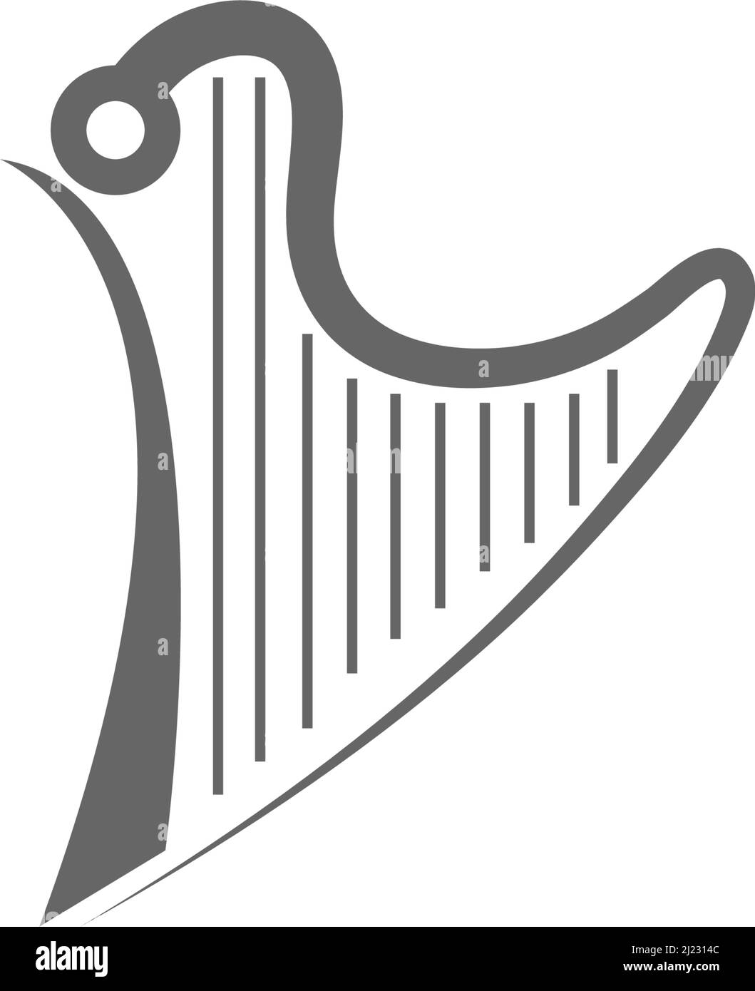 Harp musical instrument icon illustration template Stock Vector Image ...