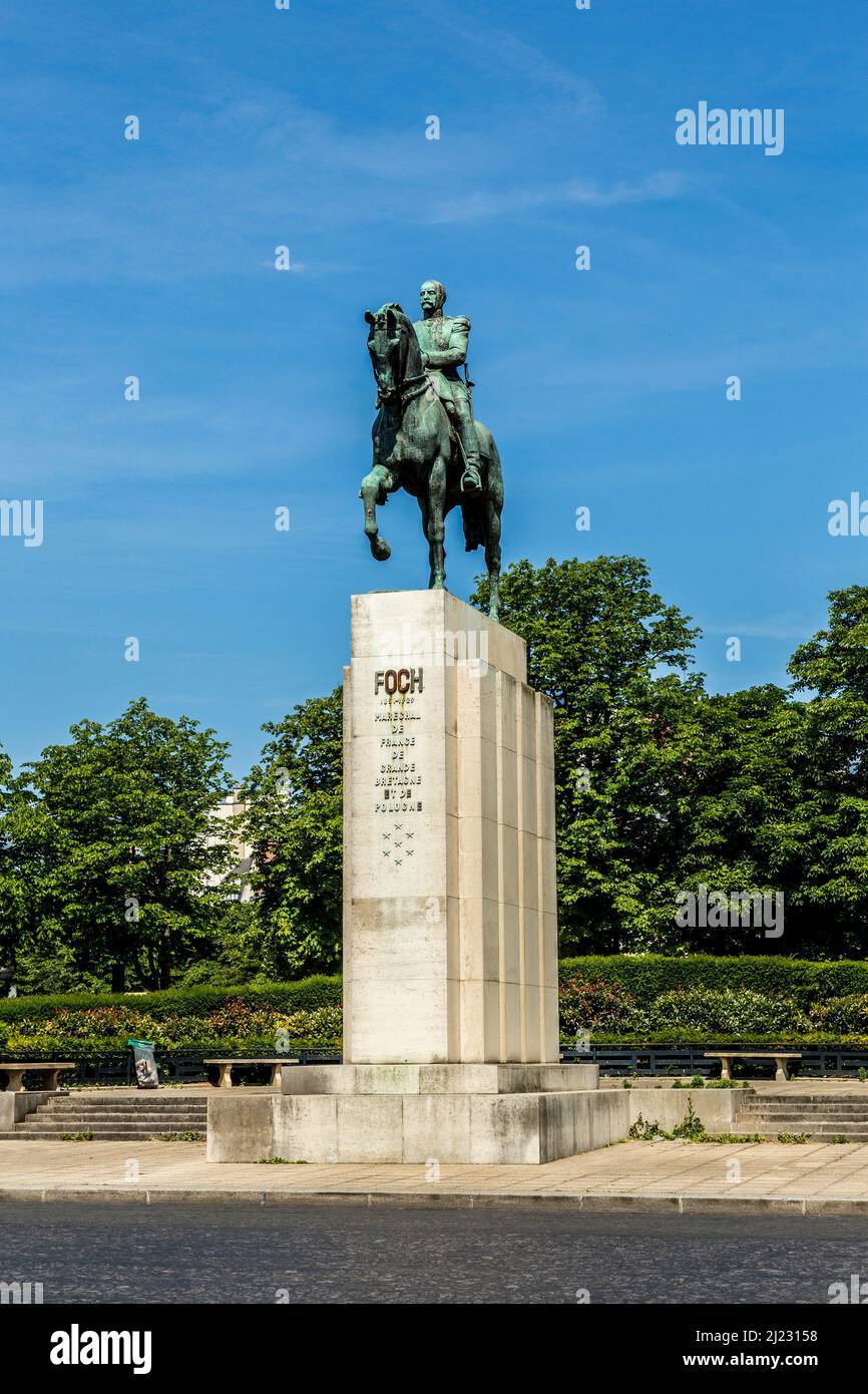 Paris, France June 13, 2015 Equestrian statue of Marshal Ferdinand
