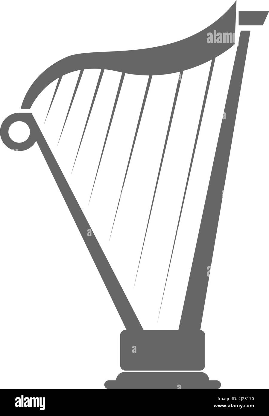 Harp musical instrument icon illustration template Stock Vector Image ...