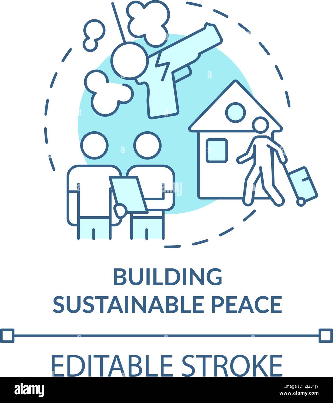 Building sustainable peace turquoise concept icon Stock Vector Image ...