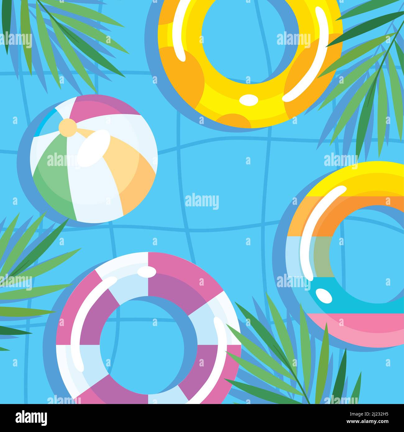floats and balloon in pool Stock Vector Image & Art - Alamy