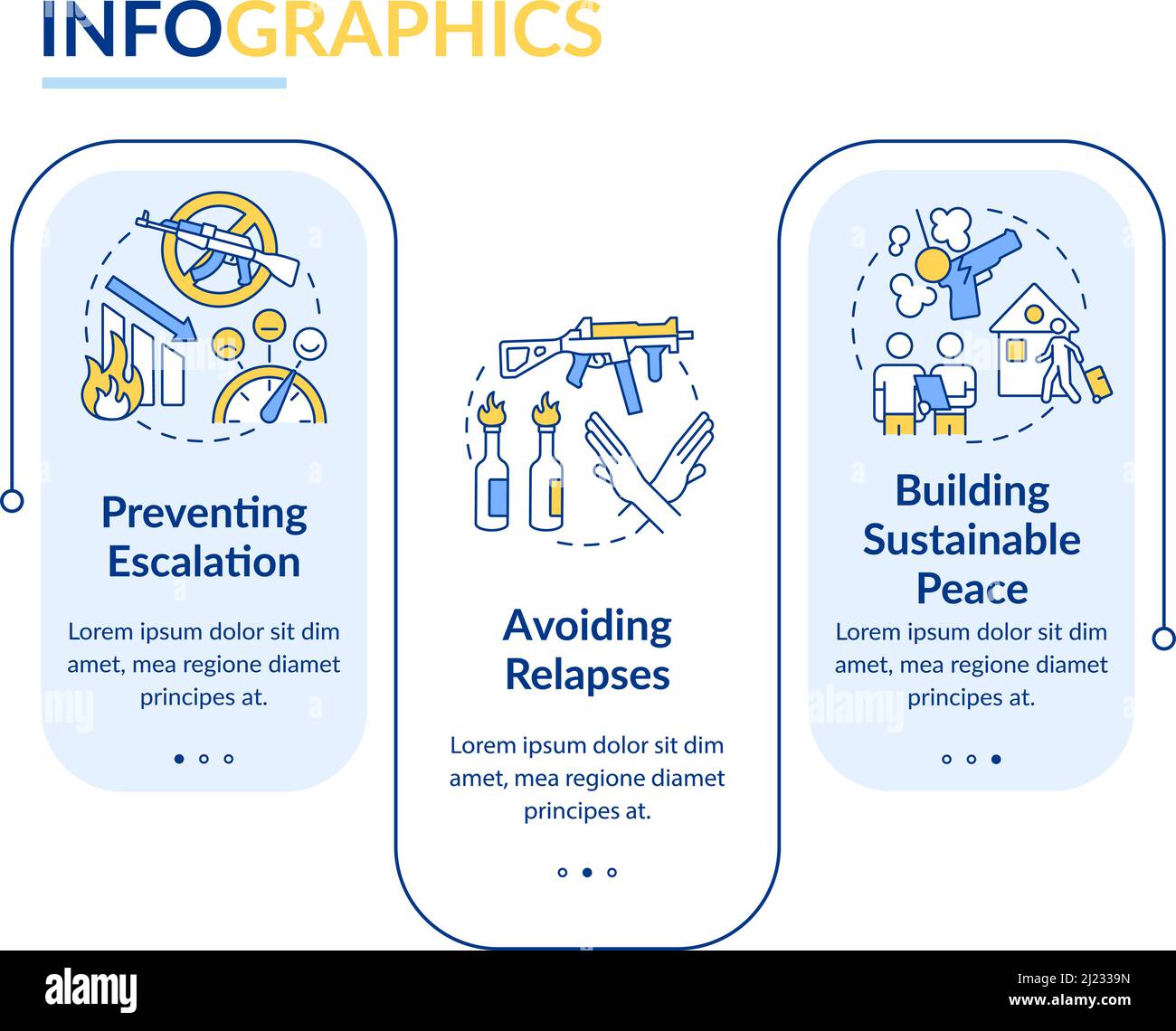 Post conflict stabilization rectangle infographic template Stock Vector ...