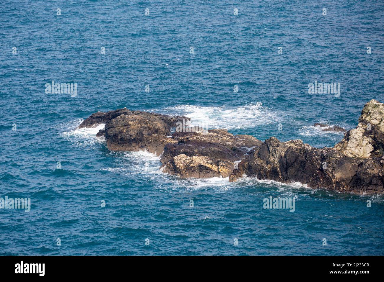 View of the rocks and Celtic Sea from Godrevy, Cornwall,uk Stock Photo ...