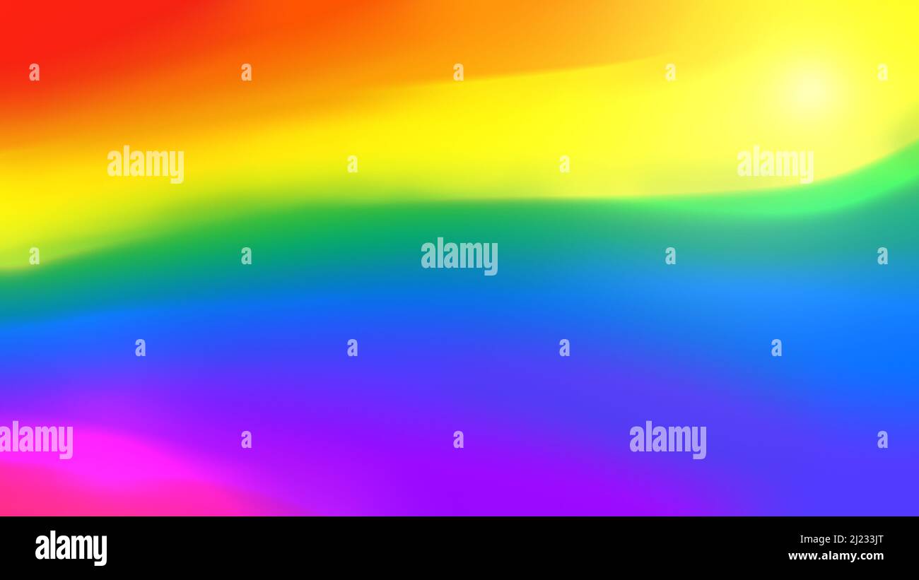 Soft and blurred rainbow colored abstract background. Gay pride and LGBT movement flag concept. Bright and dynamic multi-colored background in 4k. Stock Photo