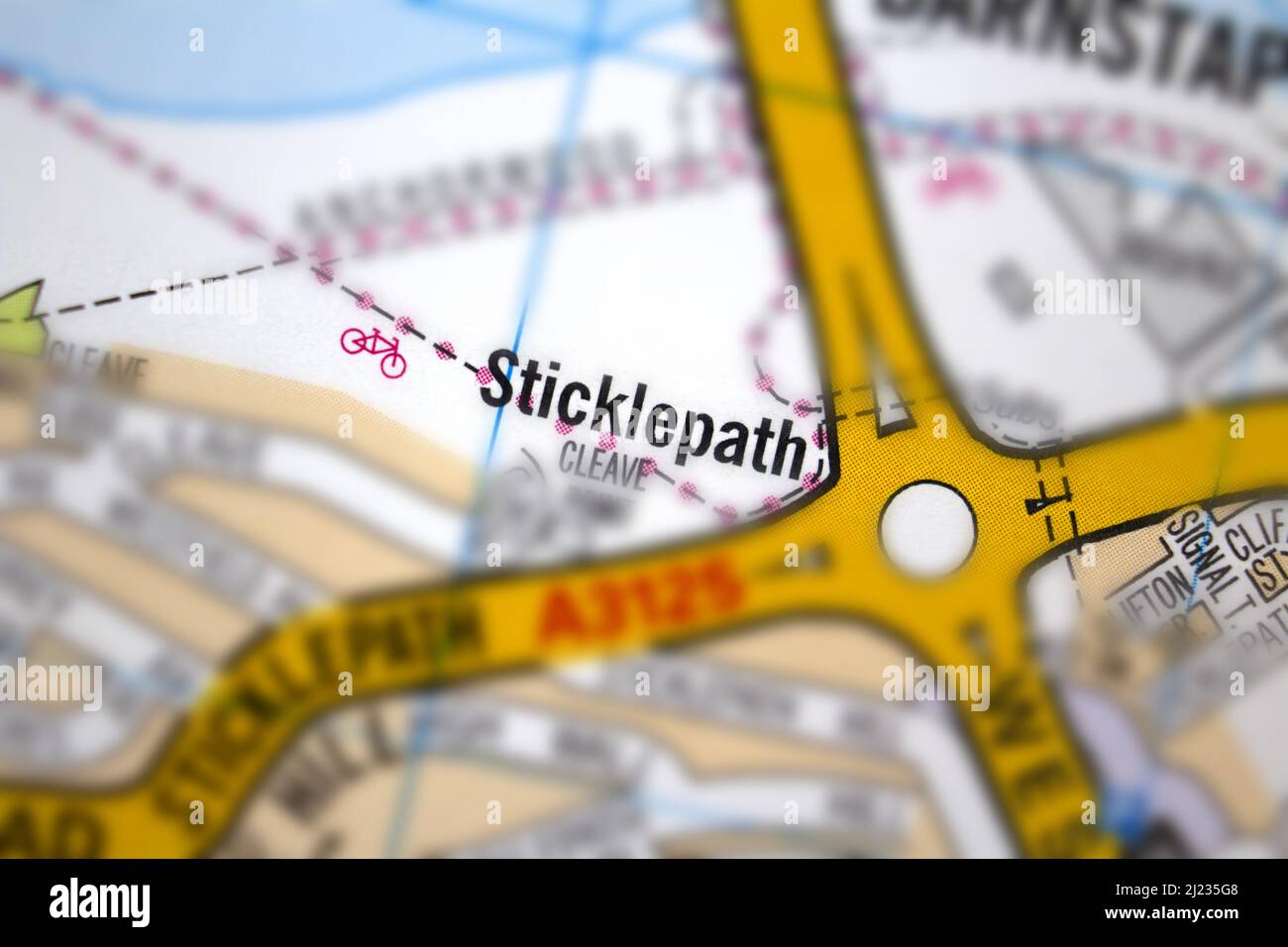 Sticklepath village - Devon, United Kingdom colour atlas map town name ...