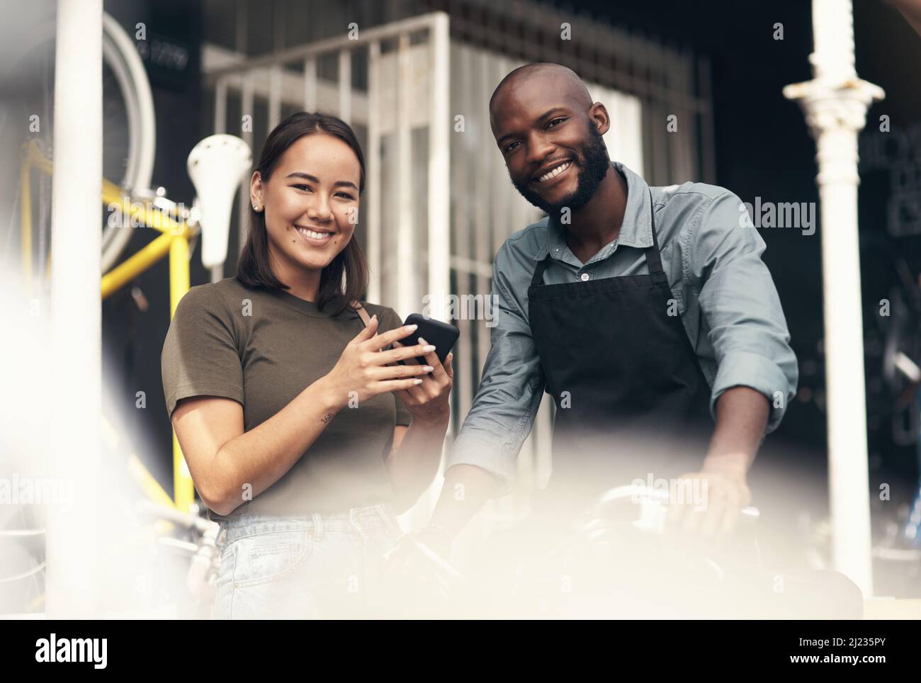 He can sell ice to an eskimo let alone bikes. Shot of a handsome young