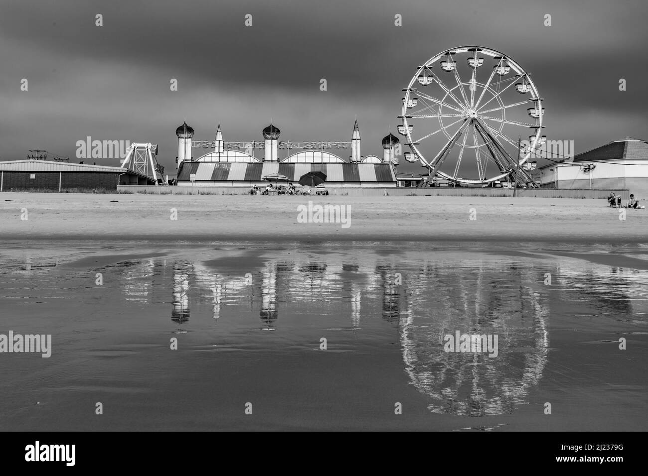 Old Orchard Beach, USA -September 15, 2017:  famous old amusement park at the pier of  Old Orchard Beach. The Pier first opened to the public on July Stock Photo