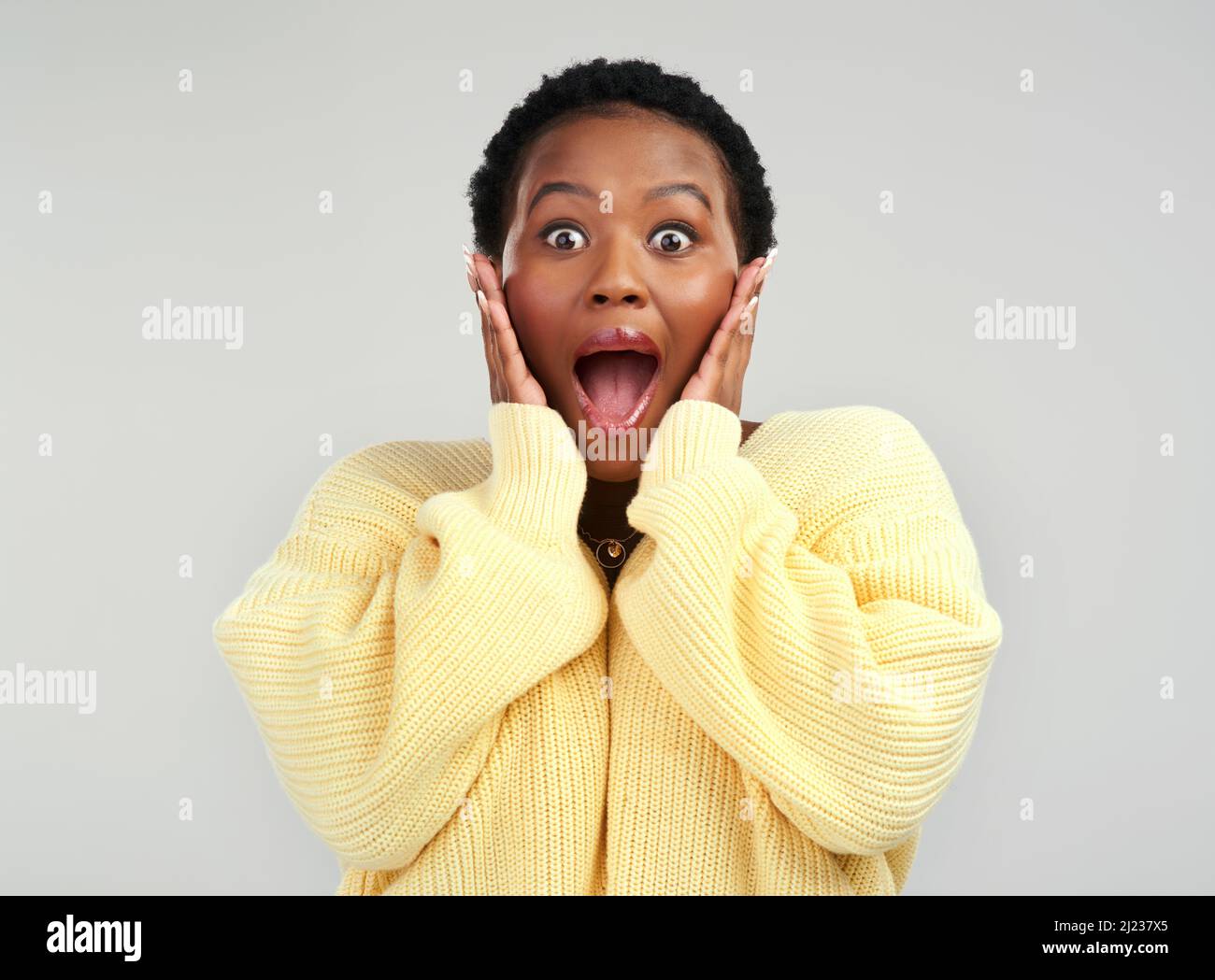 I cant believe my eyes. Shot of a young woman looking surprised while