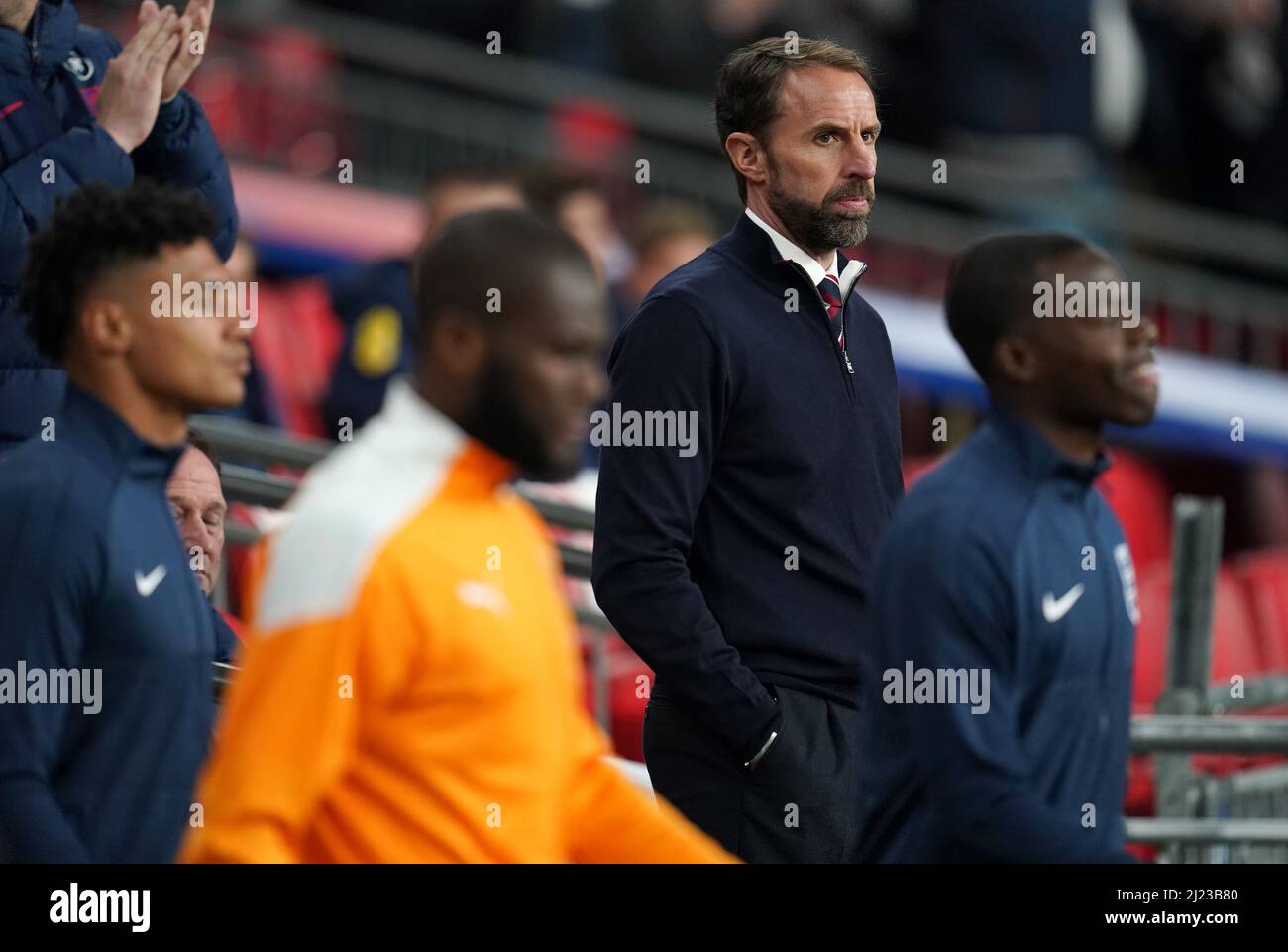 England Manager Gareth Southgate Looks On Before The International england-manager-gareth-southgate-looks-on-before-the-international