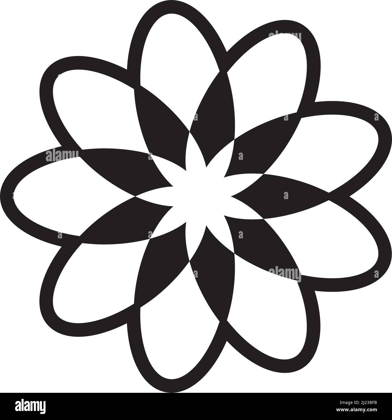 Flower symbol icon vector for nature, ecology and environment in a flat