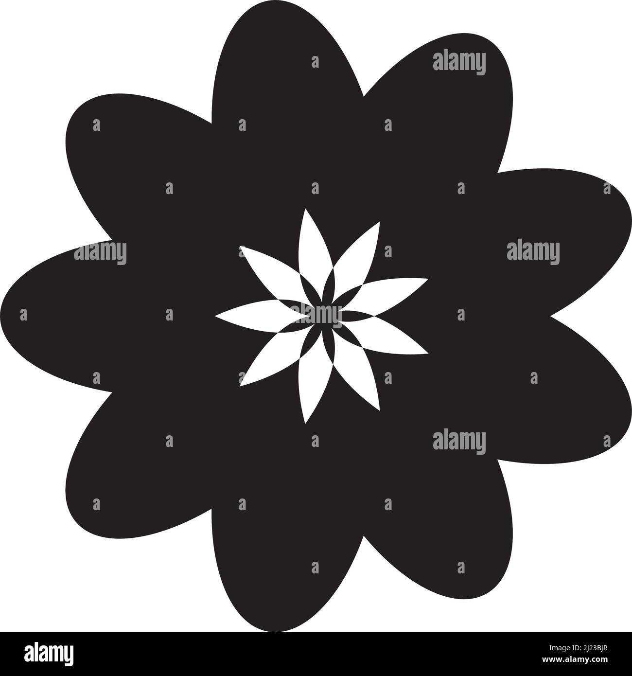 Flower symbol icon vector for nature, ecology and environment in a flat