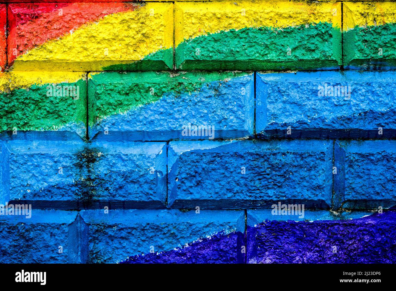 Rainbow graffiti, Germany, Europe Stock Photo