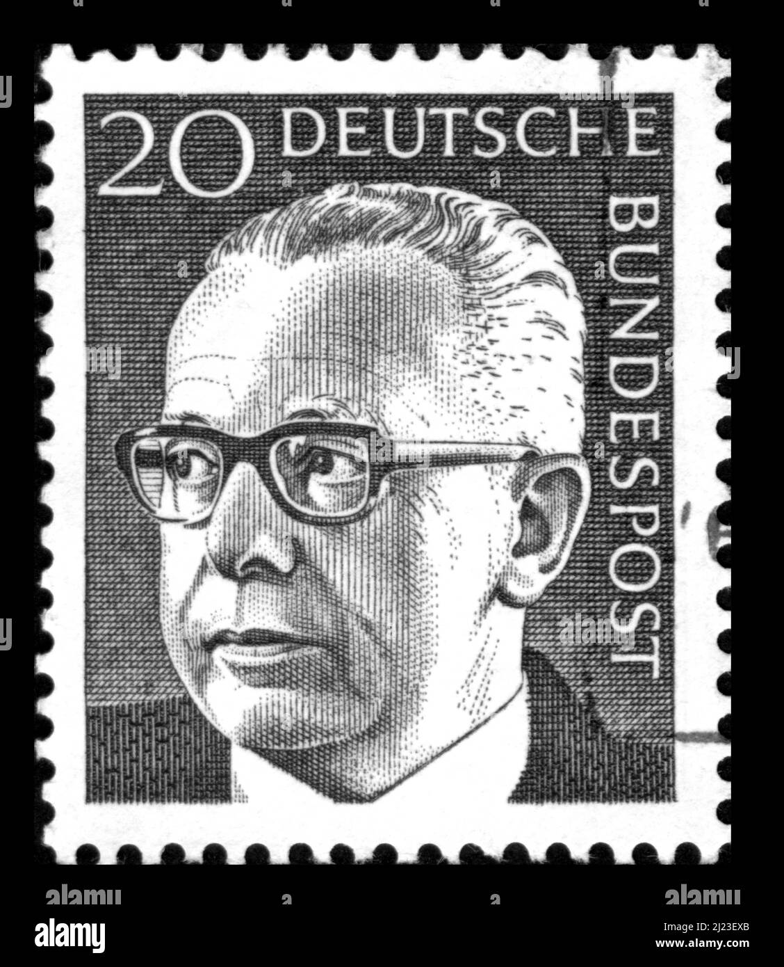 Stamp print in Germany,1970,President Heineman Stock Photo Alamy