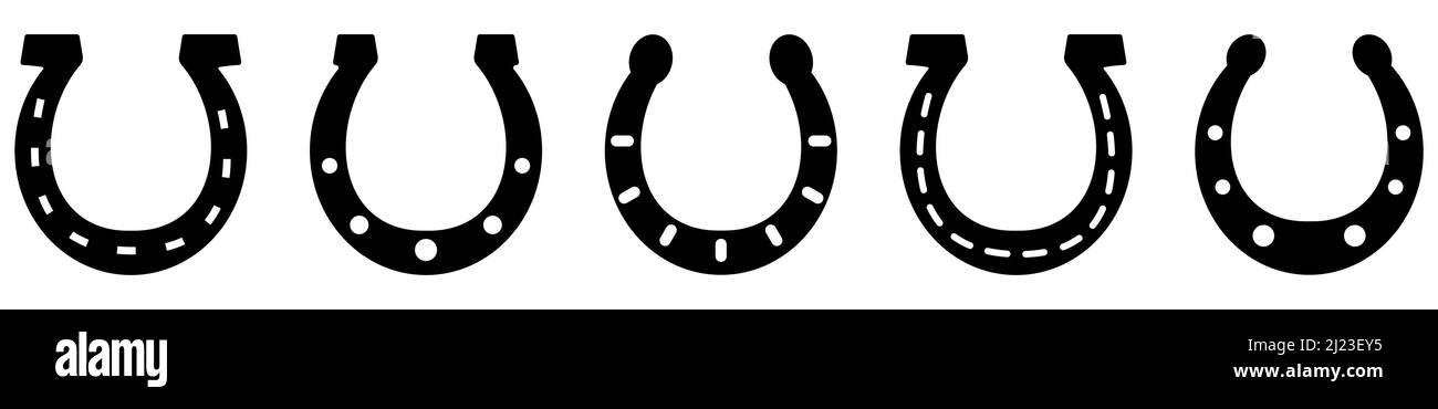 Horseshoe Icon Set Vector Stock Illustration - Download Image Now -  Horseshoe, Icon Symbol, Vector - iStock