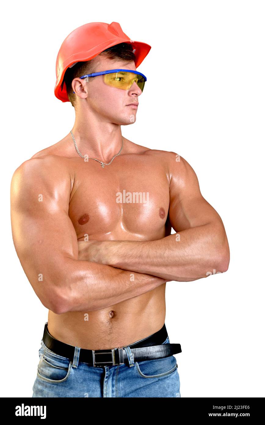 Portrait worker in glasses helmet hi-res stock photography and images ...