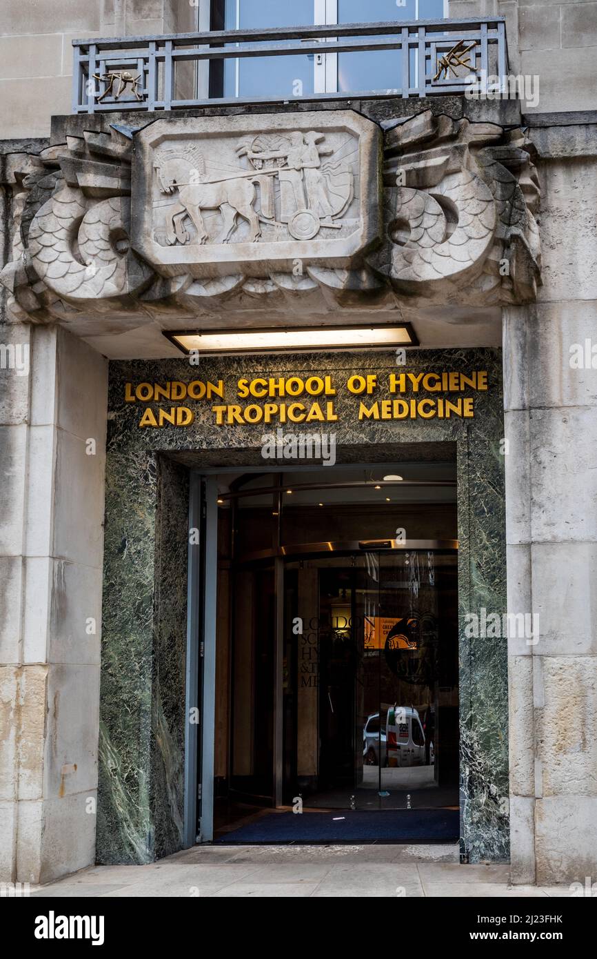 London School of Hygiene & Tropical Medicine, Bloomsbury, London. The art deco style building opened in 1929, architects Morley Horder and Verner Rees Stock Photo