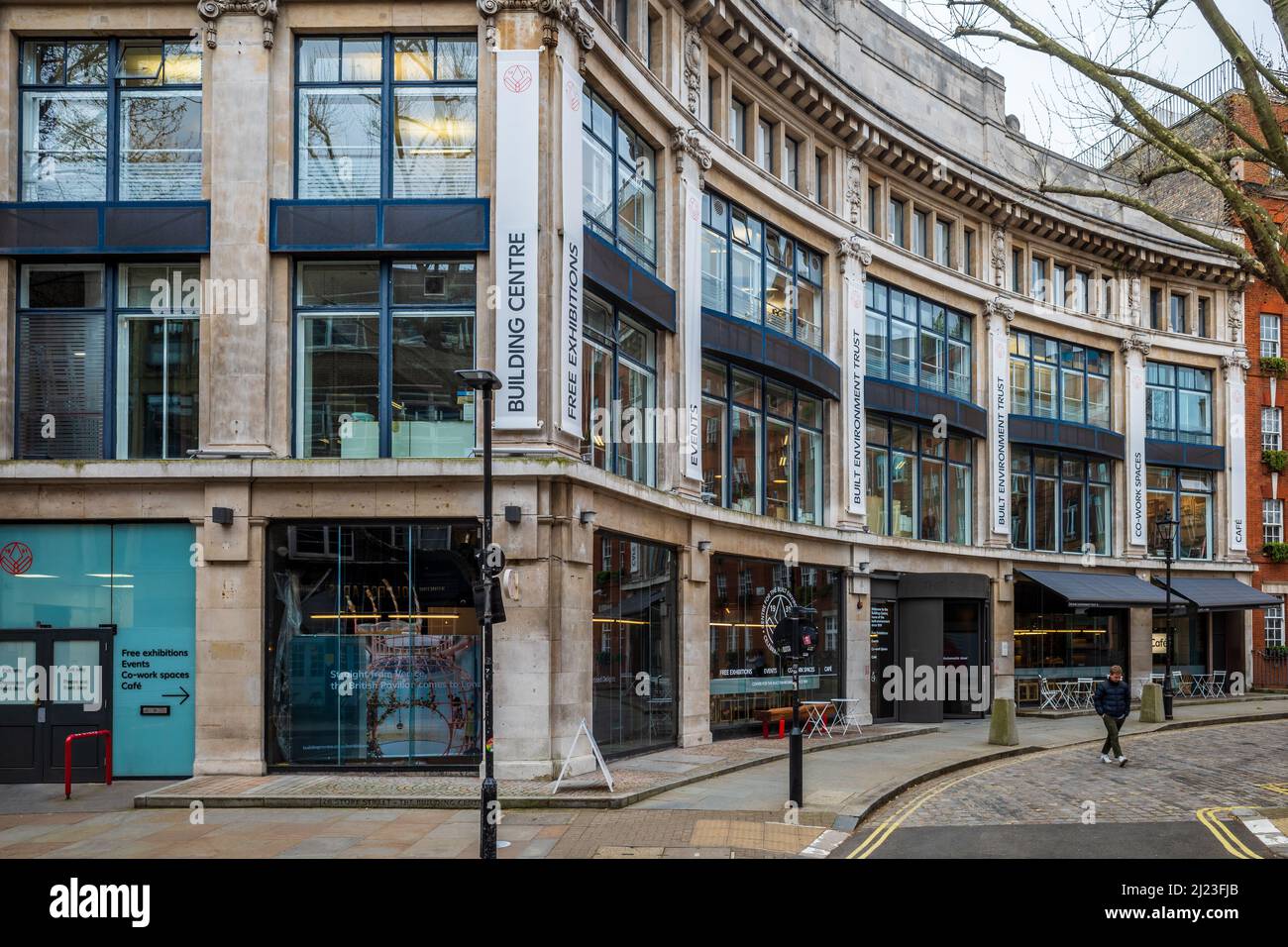 The Building Centre Store Street Fitzrovia London including the Green Building Council Headquarters London and Built Environment Trust Stock Photo