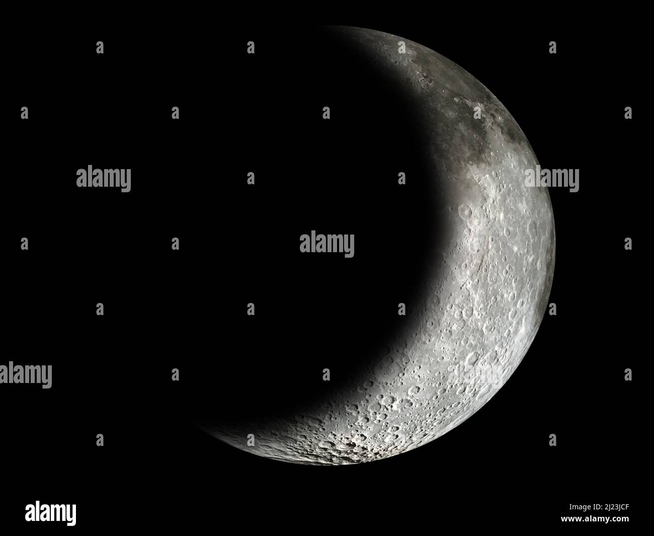 Waxing Crescent new moon Stock Photo