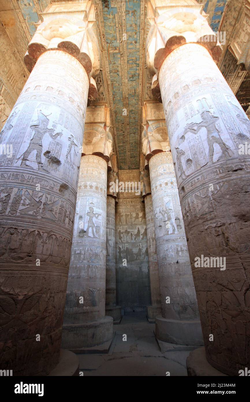 Restored ceiling of the temple of hathor hi-res stock photography and ...