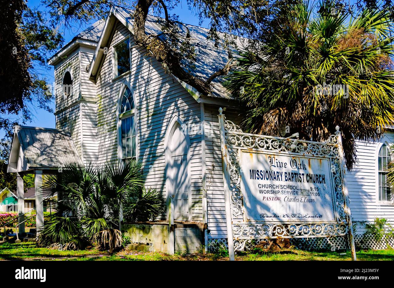Live Oak Missionary Baptist Church is pictured, March 26, 2022, in Mobile, Alabama. Stock Photo