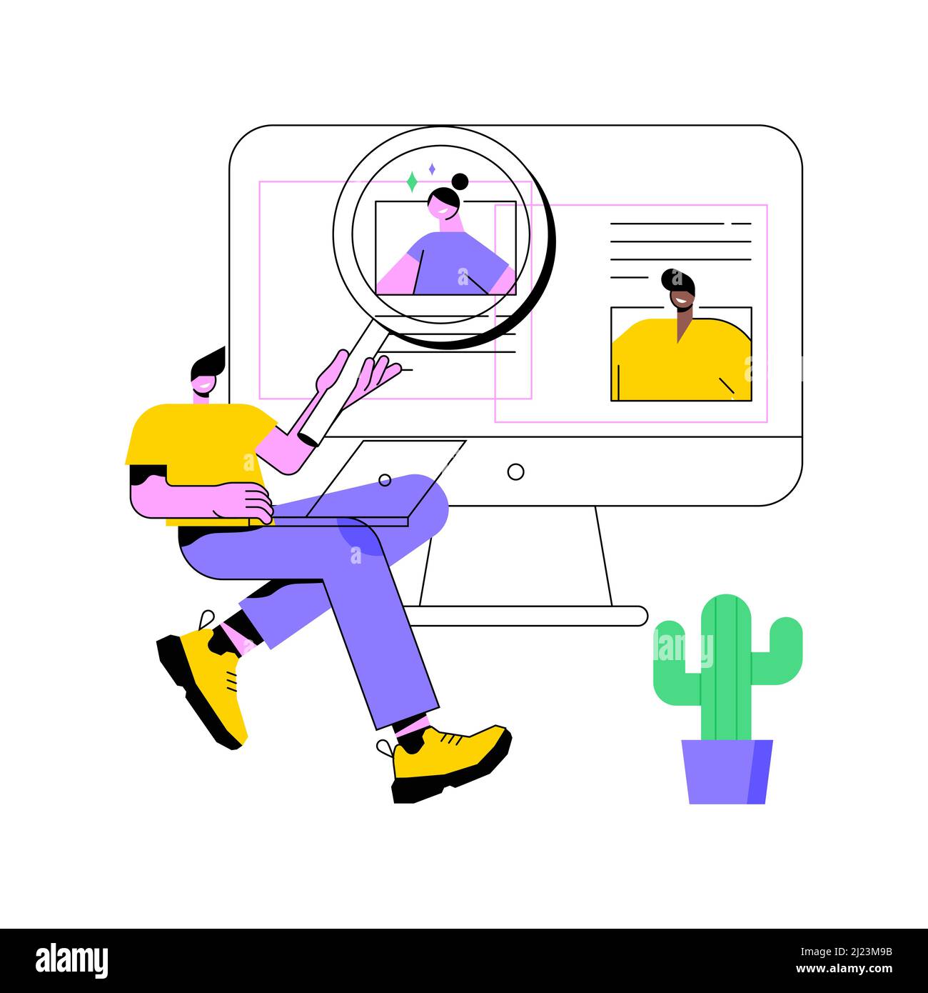 Virtual job fair abstract concept vector illustration. Virtual 