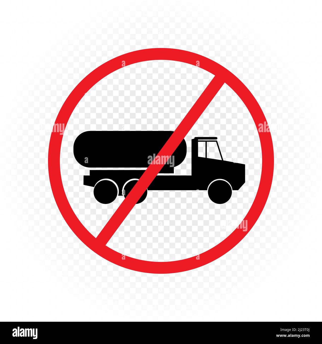 fuel truck move prohibited sign symbol Stock Vector