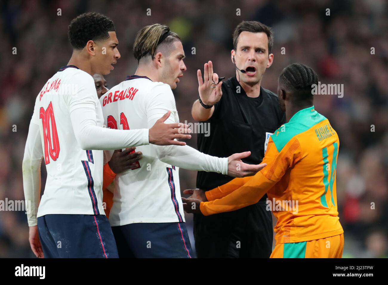 JUDE BELLINGHAM, JACK GREALISH, ERIK LAMBRECHTS, HASSANE KAMARA