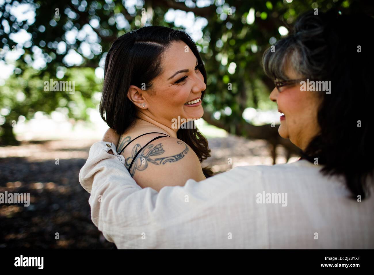 Close Up of Mother & Daughter at Park in San Diego Stock Photo Alamy