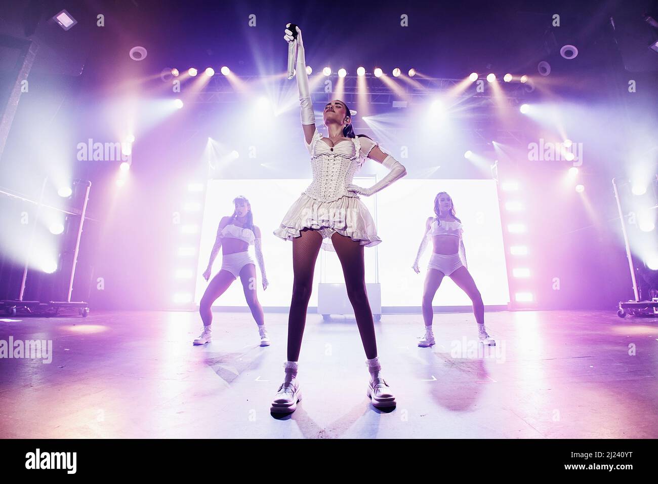 Barcelona, Spain. 29th Mar, 2022. Madison Beer performs on stage during