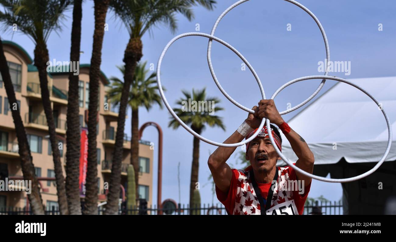 Leroy Bull Sr. from the Louis Bull Tribe performs at the World ...