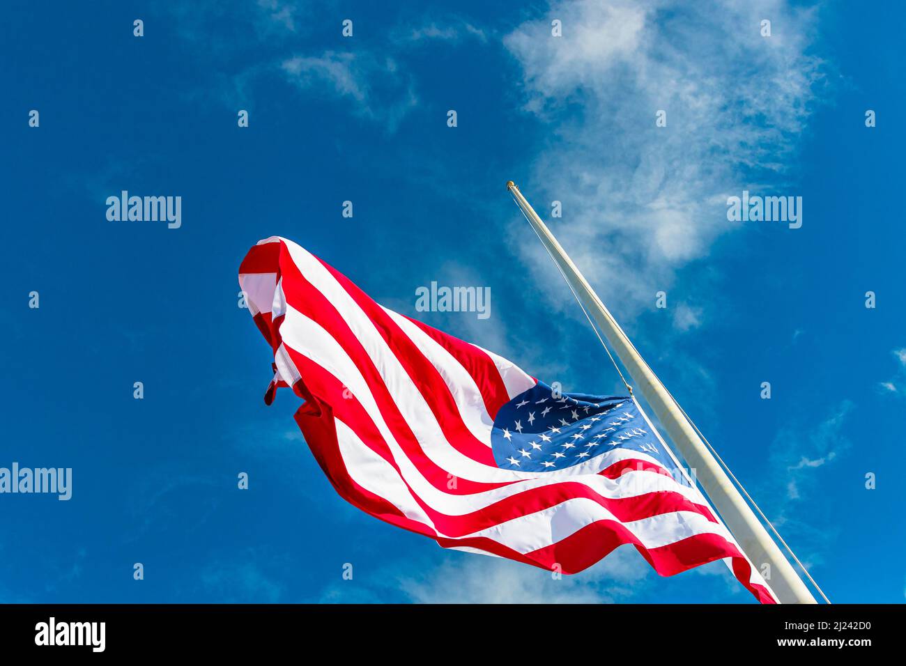 American flag raising hi-res stock photography and images - Alamy