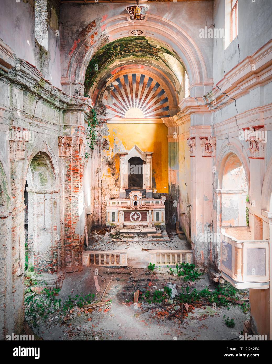 Abandoned Church Building in Decay in Italy Stock Photo - Alamy