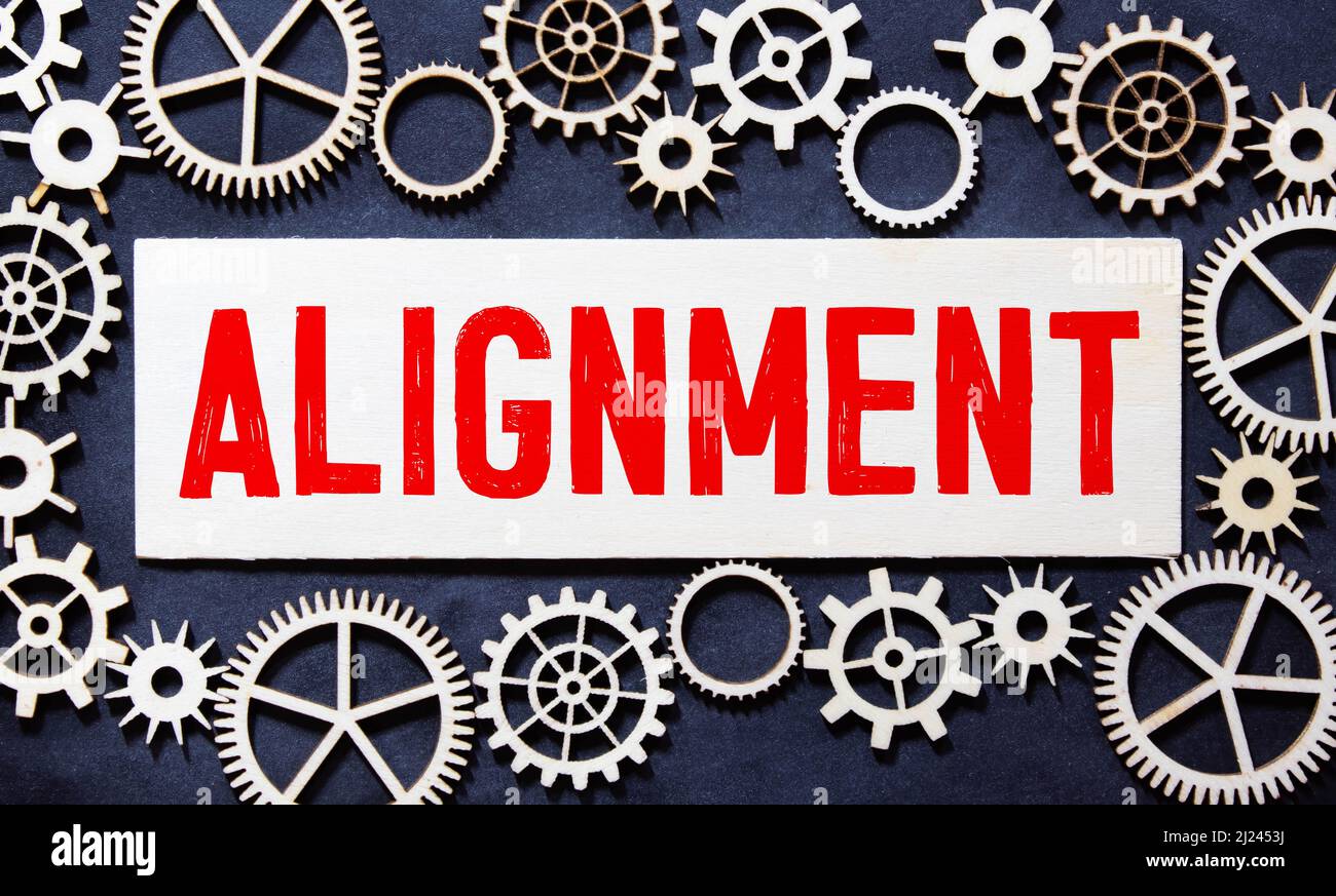 text alignment. Written words on paper notebook . workplace. Business ...