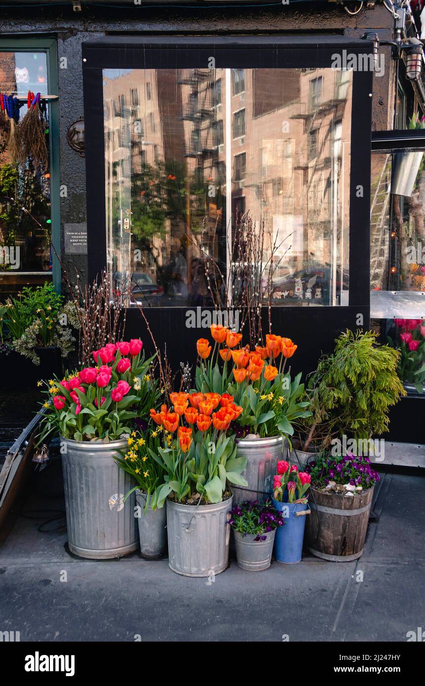 Spring scenes around lower Manhattan, New York City. Stock Photo