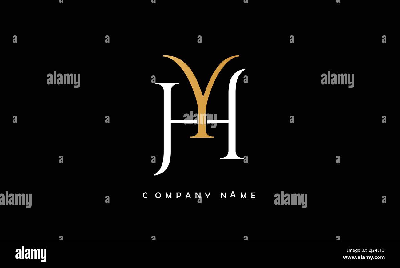 YH or hy alphabets letters logo monogram Stock Vector