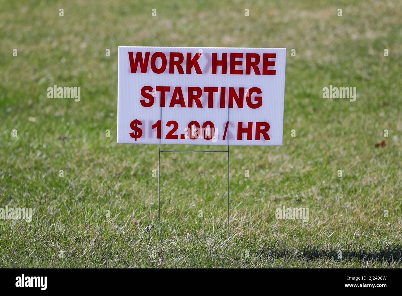 Danville, United States. 29th Mar, 2022. A sign advertising for workers is seen outside of an Exxon gas station on March 29, 2022, near Danville, Pennsylvania. (photo by Paul Weaver/Sipa USA) Credit: Sipa USA/Alamy Live News Stock Photo